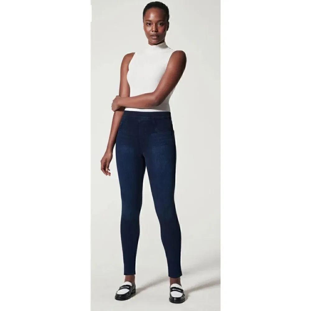 SPANX® Jean-ish Ankle Leggings in Twilight Rinse NWOT Size Medium